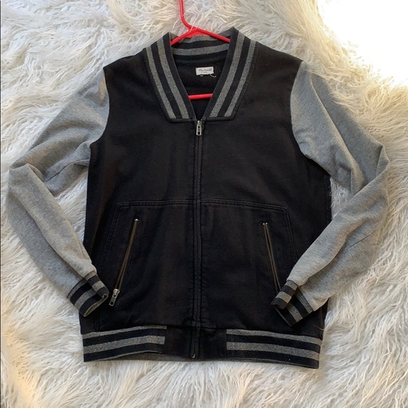 Madewell Tops - Black & Gray Athletic Varsity Madewell Jacket